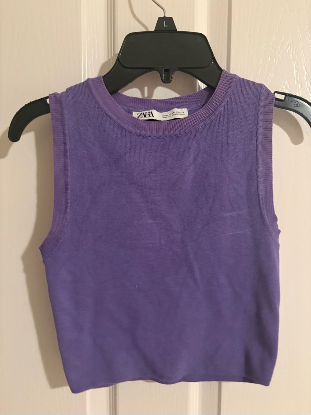 Zara Lavender Crewneck Sleeveless Knit Tank